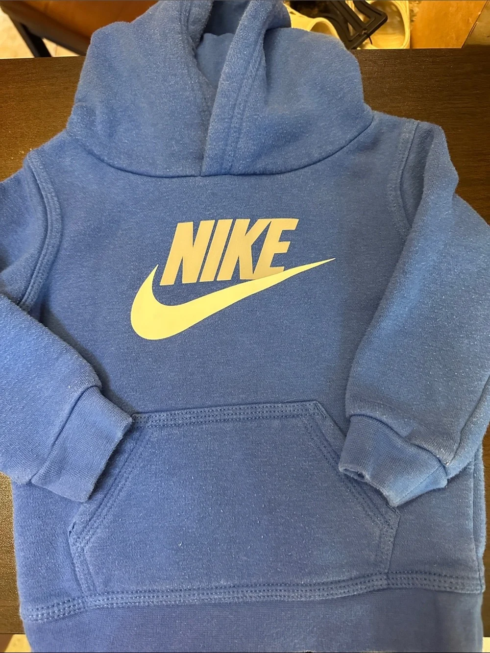 Nike Blue Kids Hoodie with White Swoosh Logo